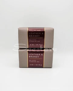 Bath & Body Works Leather & Brandy Men's Collection Cleansing Bar Soap Set of 2 - Picture 1 of 1