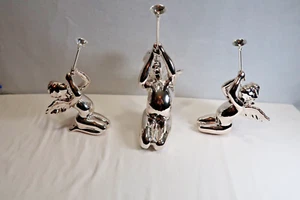 Vintage Dept 56 Cherub Angel Kneeling Blowing Trumpet Horn RETIRED Lot of 3 - Picture 1 of 12