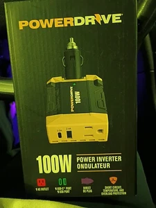 PowerDrive 100 Watt Slim Plug-In Inverter with 1 AC, 2 USB A/C Ports PD100 - New - Picture 1 of 5