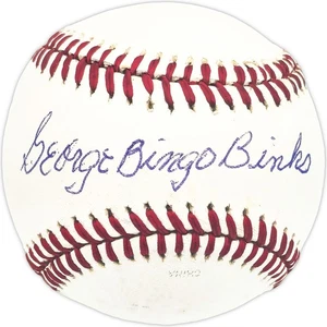 George Bingo Binks Signed Official League Baseball Senators Beckett #BM25915 - Picture 1 of 5