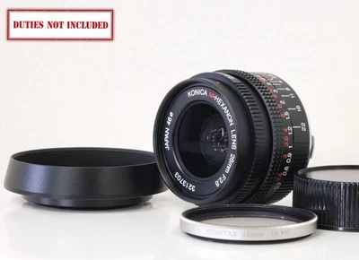 [Unused w/Hood] Konica M Hexanon 28mm f/2.8 Leica M Mount Wide Angle From JAPAN - Image 1 of 4