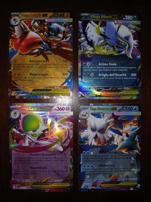 Lotto 4 Carte Pokemon Ita Rare Mega Ex Holo Foil Set Megaevoluzione MEG Mint  - Immagine 1 di 4