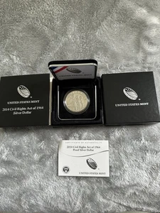 2014 $1 US Mint Civil Rights Act of 1964 Silver Dollar- Uncirculated in OGP - Picture 1 of 3