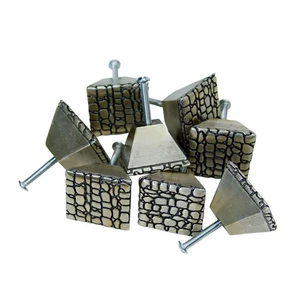 Metal Crocodile Cobblestone Textured Square Cabinet Door Pull Knob Hardware 8pk - Picture 1 of 5