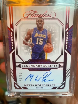 2022 Flawless Legendary Scripts Metta World Peace Auto /15 🔥🔥🔥🔥🔥🔥🔥 - Image 1 of 4