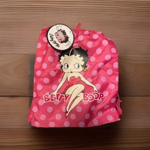 Drawstring Backpack Cinch Pink Bag Betty Boop Sitting Outdoor Vacation Bag RTS - Picture 1 of 3