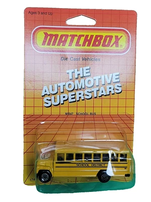 Matchbox™ Die Cast #MB47 School Bus VTG 1987 NIP Automotive Superstars GENX - Image 1 of 3
