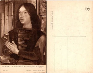 Tarjeta postal retrato de Memling Hospital de Brujas Saint-Jean tarjeta artística vintage sin publicar - Imagen 1 de 1