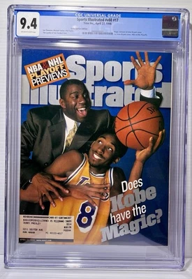 Revista Kobe Bryant Magic Johnson CGC 9.4 Sports Illustrated 1998 Mamba Foto 1 de 2