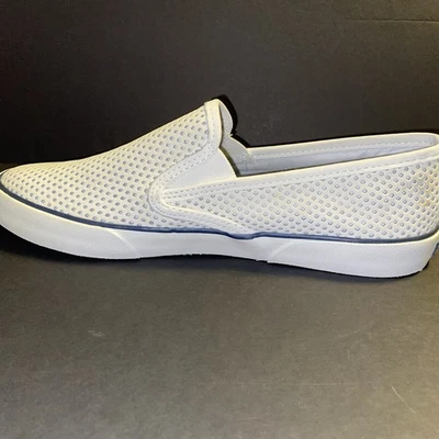 Sperry Top-Sider White Leather Perforated Slip On Sneakers Shoes Womens Size 9.5 - Image 1 of 4