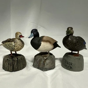 Vintage Handmade Clay Pottery Ducks Set Of 3 From 2000, 2002, 2008 Made By Mikki - Imagen 1 de 7