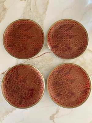 Williams Sonoma Año Nuevo Lunar Platos de Cena Rojo Dragón Juego de 4 NUEVO Foto 1 de 4