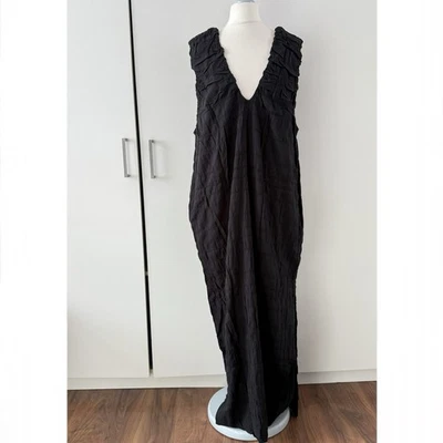 Vestido Free People Agatha Midi Talla S Pequeño Negro Informal Sin Forma Foto 1 de 4