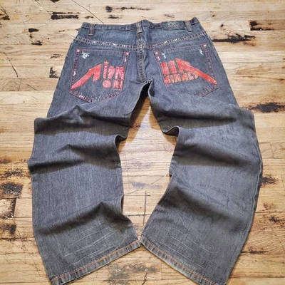 Vintage Miskeen Originals Misfits Denim Blue Jeans Size 40 skater baggy grunge  - Image 1 of 4