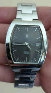 US Polo Association Stainless Steel Wristwatch Quartz Black Dial - Picture 1 of 13