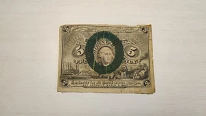 1863 United States 5 Cent Fractional Currency Note 2nd Issue - Picture 1 of 2
