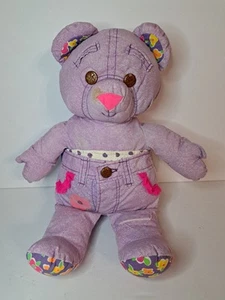 Vintage 1995 Tyco 16 Zoll Doodle Bär lila Plüschtier Stofftier Spielzeug - Bild 1 von 9
