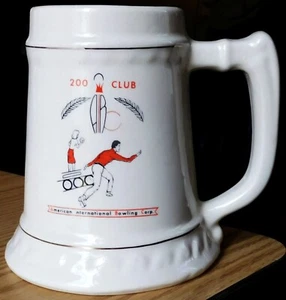 VTG 200 CLUB American International Bowling Corp. Beer Stein Mug 5" - Picture 1 of 6