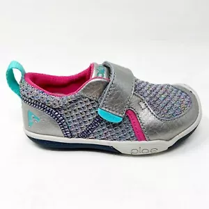 Plae TY Hematite Silver Baby Girls Toddler Laceless Sneakers 102340 009 - Picture 1 of 7