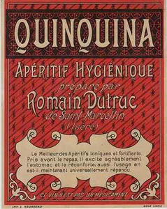 "QUINQUINA Romain DUTRUC Saint-Marcellin" Etiquette-chromo originale fin 1800 - Foto 1 di 1