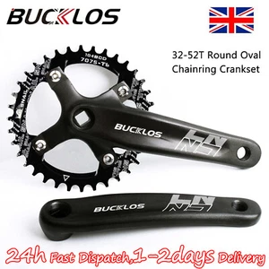 104BCD Bike Crank 170 32-52t Single Crankset MTB Narrow Wide Chainring Aluminum - Picture 1 of 15