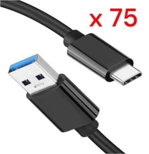 Câble USB vers Type-C 5 pieds noir USB-C lot de 75 E6045 NEUF - Photo 1 sur 6