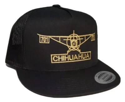 CHIHUAHUA EL AVION  HAT BLACK   SNAP BACK FLAT BUILD  NEW - Image 1 of 3