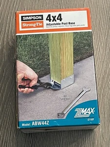 Simpson Strong Tie Adjustable Post Base 4" x 4" Galvanized Steel Support ABW44Z - Picture 1 of 2