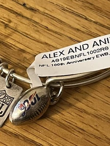 Alex & Ani "100th ANNIVERSARY" NFL Charm Bangle Bracelet Rafaelian Silver -NWT - Picture 1 of 3