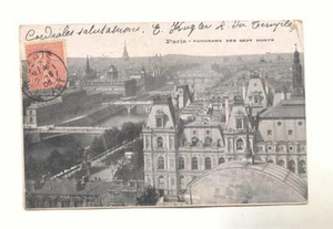 1905 Aerial View PARIS Panorama Des Sept Ponts Paris France Vintage Postcard - Picture 1 of 1