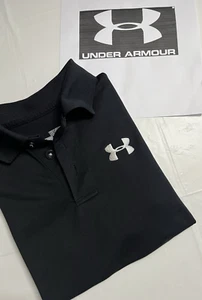 Under Armour Boys Collared Logo Polo Shirt Size Youth Loose Small-Black-Bin179 - Picture 1 of 8