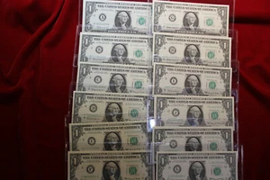 COMPLETE 12 NOTE DISTRICT SET OF 1963-A $1 FRN FEDERAL RESERVE NOTES CU - Picture 1 of 10