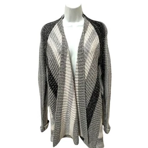 JEANS by BUFFALO Black and Gray Open Cardigan Sweater, Size Large - Picture 1 of 16