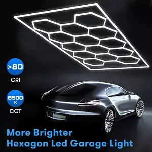 14 Hexagon LED Lighting Car Detail Garage Workshop Retail Light Honeycomb Hex - Picture 1 of 11