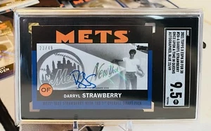 ESPN 30 for 30 Once Upon A Time In Queens Darryl Strawberry Blue Auto SGC 9.5 - Picture 1 of 2