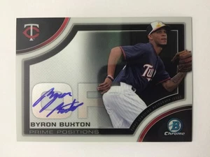 Byron Buxton AUTO 2015 Bowman Chrome Baseball Prime Positions Twins RC Rookie - Picture 1 of 2
