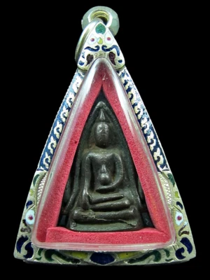 Amuleto tailandés Phra Chaiwat Krua Eto de bronce Foto 1 de 3