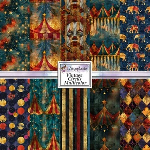 VINTAGE CIRCUS MULTICOLOR - Paper Pack - Picture 1 of 3