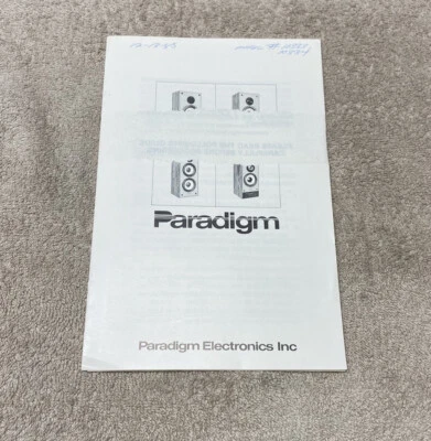 ALTAVOCES PARADIGM MANUAL DE INSTRUCCIONES JO166 Foto 1 de 3