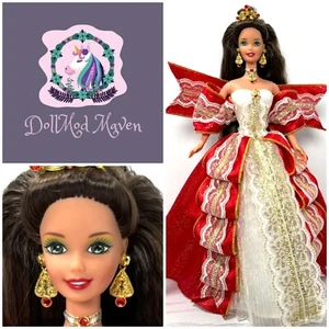 DollMod Maven🦄 1997 Barbie HOLIDAY Doll Special Edition Weihnachten Rot Gold Lot - Bild 1 von 9