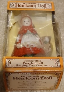 Jasco L'il Chimers Heirloom Doll Christmas Tree Ornament Porcelain Bell Little R - Picture 1 of 6