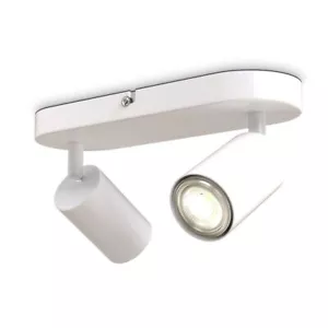 2 Way Ceiling Light Spotlight Lamp Fitting Living Room Adjustable GU10 White - Picture 1 of 9