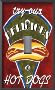 Light Switch Plate & Outlet Covers VINTAGE KITCHEN DECOR ~ AMERICAN HOT DOGS - Picture 1 of 26