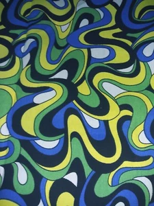 Premier Prints Cotton Duck Decor Fabric Retro 60s Style Swirls 2.25 Yrds X 55 B - Picture 1 of 7