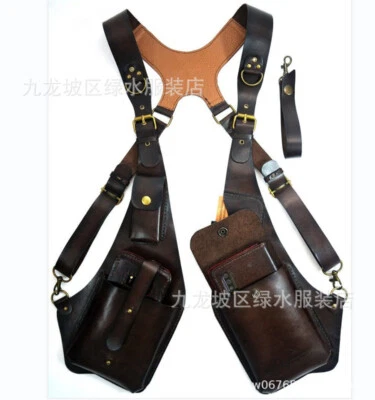 Mens Retro PU Leather Underarm Shoulder Holster Bag Outdoor Phone Wallet Pocket  - Image 1 of 4