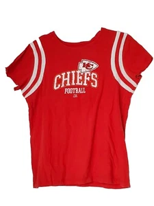 KC Chiefs NFL Team Apparel Kansas City Rare Retro Ringer Shirt Women's XL - Picture 1 of 9