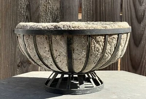 Hypertufa Zement Metall Pflanzgefäß Sukkulenten Blumentopf Gefäß Sockel Handarbeit - Bild 1 von 12