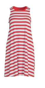 Time and Tru Women's Sleeveless Knit Dress Flame Red Stripe Size Large  NWT - Picture 1 of 10