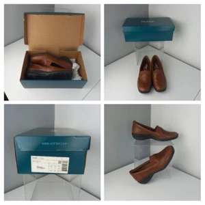 CALDE scarpe da donna in pelle Faith marrone marrone ortolite UK5 EU38 stabilità slip on - Foto 1 di 8