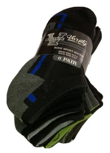 Paquete de 6 calcetines deportivos Varsity Pro Atléticos Niños Corte Bajo Tobillo Regreso a la Escuela - Imagen 1 de 5
